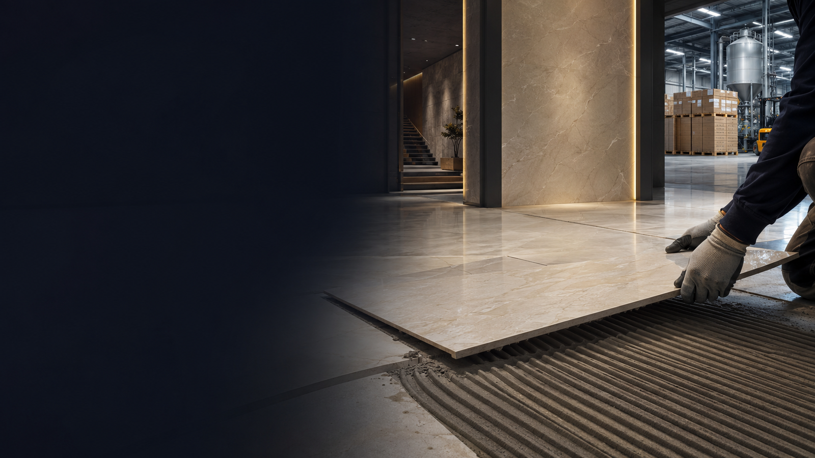Premium large format tile installation